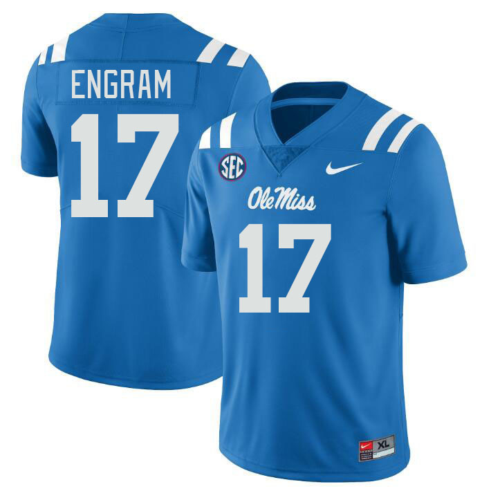 Ole Miss Rebels #17 Evan Engram College Football Jerseys Stitched Sale-Power Blue